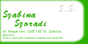 szabina szoradi business card